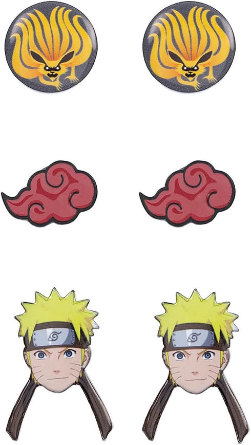 Naruto Shippuden Character And Icons 6 Pack Costume Jewelry Stud Earrings Set...