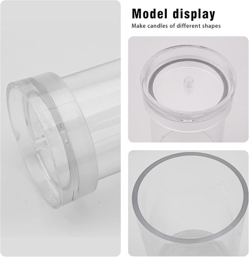 Plastic Candle Molds,2 Sizes Cylinder Candle Molds Pillar Candle Mould with Candle Wick Wooden Wick Holders Cylindrical Mould DIY Candle Making Su...
