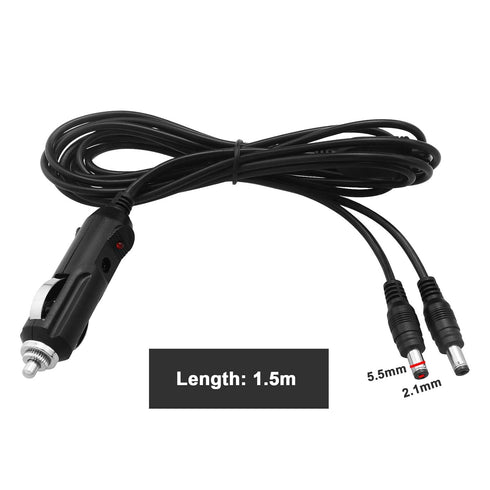 Car Connection Power Cord Car Cigarette Lighter Male to 2 DC Plug Power Adapter Male Extension Cord DC Charger Cable for Camera CCTV GPS Unit Mini...