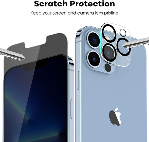 JETech Privacy Screen Protector for iPhone 13 Pro Max 6.7-Inch with Camera Lens Protector, Anti-Spy Tempered Glass Film, Easy Installation Tool, 2...