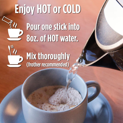 Maud's Half Caffeine Instant Coffee, 24 ct, 100% Arabica Coffee, Medium Roast, Instant Hot or Iced Coffee - Just add water...