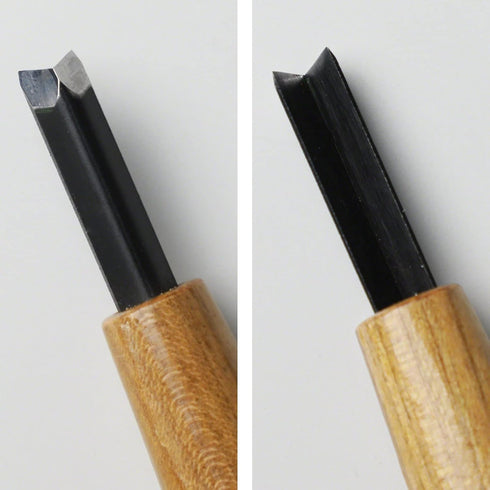 Wazakura Made in Japan Bonsai Chisel Hand V-Parting Carving Tool 0.17 in (4.5 mm) for Jin Shari Making, DIY Woodcarving Knife for Experts and Begi...