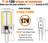 110V- 130V G4 LED Bulb Dimmable Cool White 6000K (Not Low Voltage 12V) 3W 20W 30W Halogen Equivalent Bi-Pin Base Lamp (Pack of 10)...