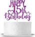 INNORU Purple Glitter Happy 15th Birthday Cake Topper for Cheers to 15 Years - Teenager Children's Birthday Party Cake Decorations...