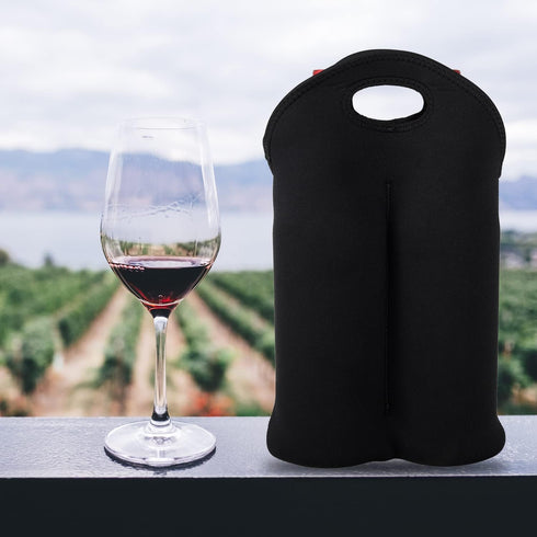 vzaahu Wine Bottles Carrier Bag Neoprene Wine Tote Holder Insulated Cooler Protector Sleeve for Christmas Gift, Wedding, Birthday, Travel, Picnic,...