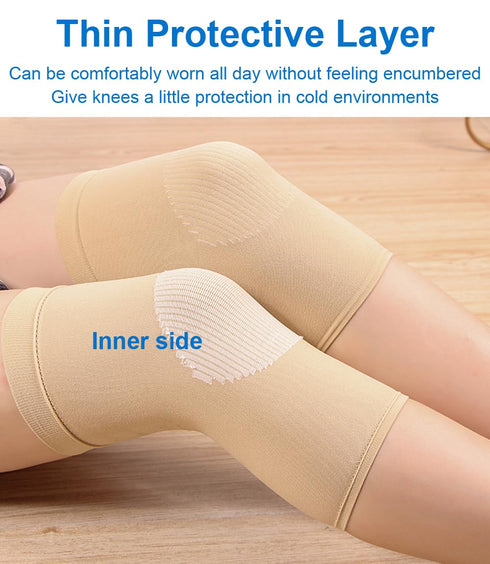 1 Pair Knee Compression Sleeves for Women & Men, Lightweight Thin Knee Sleeves for Knee Pain Relief, Knee Warmers Knee Brace Undersleeve Dancer Kn...