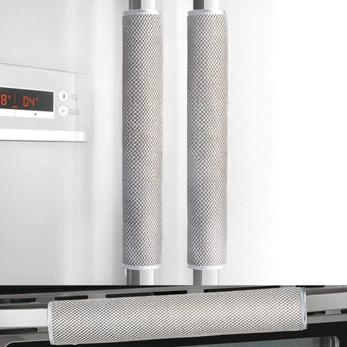 OUGAR8 Refrigerator Door Handle Cover Set of 3,Kitchen Appliances Gloves Fridge Microwave Dishwasher Door Cloth Protector-Catches Drip,Fingerprint Dust Cover (3pcs, Gray Plush)