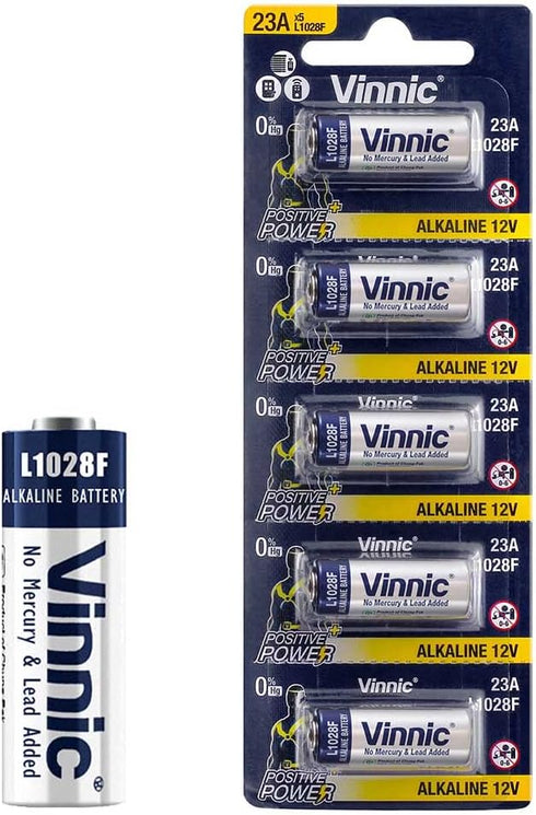 Kitstar Vinnic A23/23A 12V Alkaline Battery No Mercury & Lead & Cadmium Added Proof Environment Protection Positive+ Power,5 Count (Pack of 1)...
