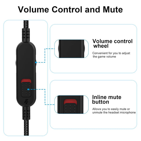 Cloud Alpha Cable with Mute & Volume Controls Compatible with Hyperx Cloud Mix and Cloud Alpha Gaming Headset, for Logitech G933 G633 G935 G635 Ga...