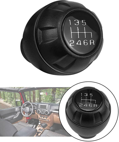 TIKSCIENCE Manual Transmission Shift Knob 6 Speed Fit for Jeep Wrangler JK 3.8L 2007 2008 2009 2010 Replace 52060485AG...