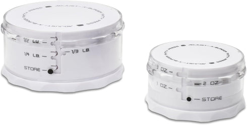 KitchenArt Adjust-A-Burger Press Set, Plastic, 2-Piece, White...