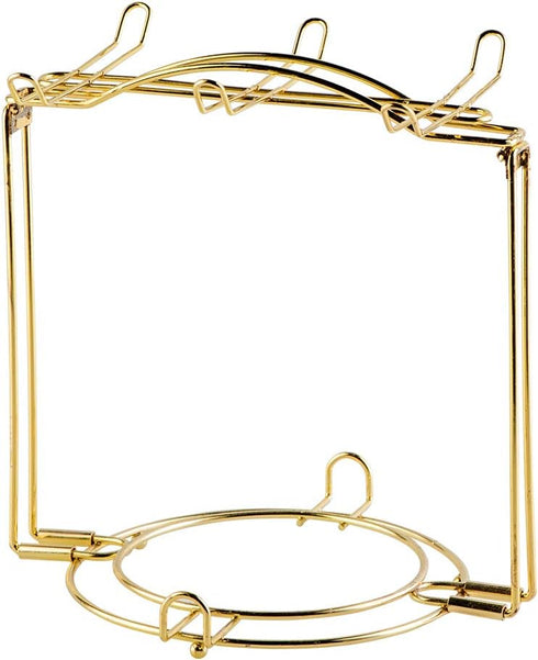 YOLIFE Gold Tea Cup Holder Display Stand, Metal Coffee Cup Rack for 6 Cups and 6 Saucers, Foldable Organizer-Elegant and Practical Accessory for H...
