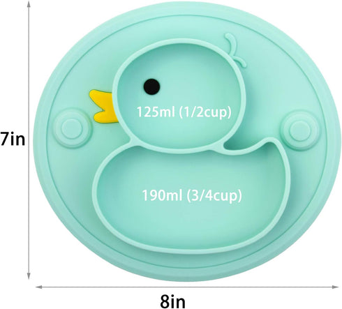 Toddler Plate, Portable Baby Plates for Toddlers and Kids, BPA-Free Strong Suction Plates for Toddlers, Dishwasher & Microwave Safe Silicone Place...
