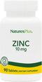 NaturesPlus Zinc Tablets - 10 mg, 90 Vegetarian Supplements - Immune System Supplement for Cellular Growth & Repair - Promotes Healthy Digestion, ...