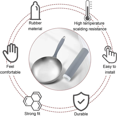 2024 New Silicone Pan Handle Sleeve Pot Handle Heat Insulation Cover Multifunctional Heat-Resistant Silicone Pan Handle Cover Sleeve (2pcs Medium)...