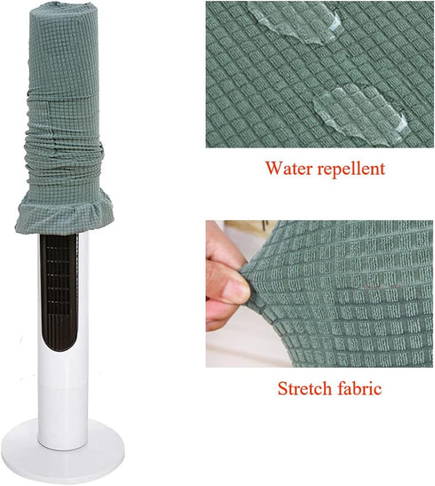 Tower Fan Dust Cover Water-repellent Stretch Spandex Dustproof Guard Standing Floor Tower Fan Pedestal Dust Covers for Household Office Fans, with...