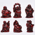 BRABUD Feng Shui 2in Red Resin Laughing Buddha Statue Figurines Set of 6 BS001...
