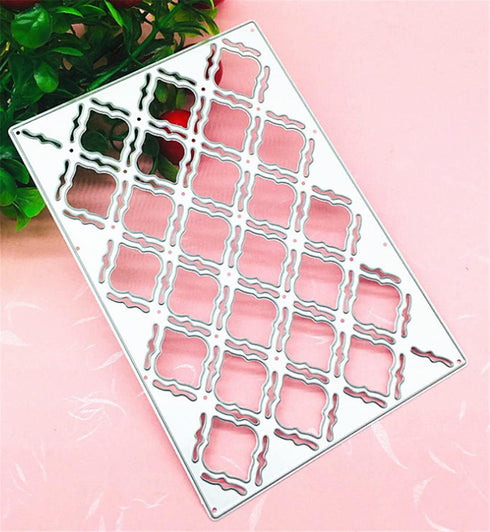 Cutting Dies Christmas Tag Set Metal Stencils Scrapbooking Tool DIY Carbon Steel Embossing Template for Paper Card Making (Rectangular grid-14x9.4...