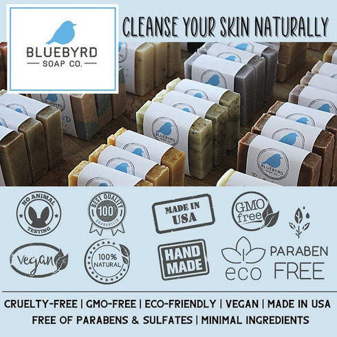 Bluebyrd Soap Co. Cedar Balsam + Mint Solid Shampoo & Body Wash Soap Bar | 100% All Natural Multi-Purpose Bars -Refreshing Menthol Scent | Pure Es...