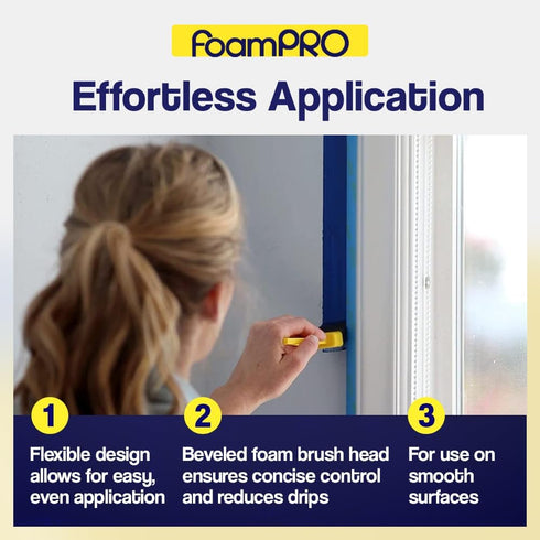 FoamPRO 73-4, 3" Foam Brush With 4 Refills - Premium Quality Paint Brush Set for All Paints, Urethanes, Varnishes, Stains - Effortless Application...