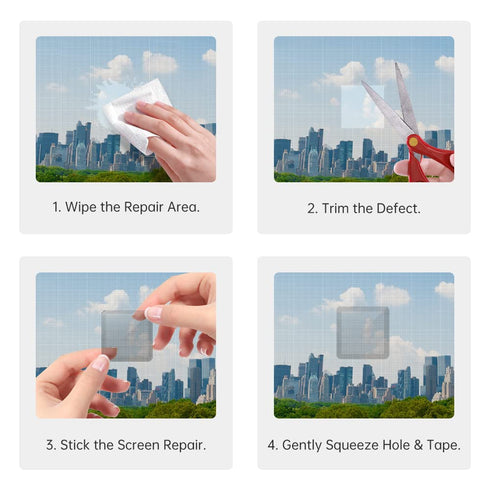 Self-Adhesive Window Screen Repair Patches Kit, 20 Sheets 3 Sizes Screen Door Replacement Repair Kit Fiberglass Mesh Wall Repair Patches Drywall T...