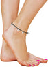 Handmade Silver-Tone Tiny Bells Black Cord Station Anklet Bracelet 10 Inches (AkSP12)...