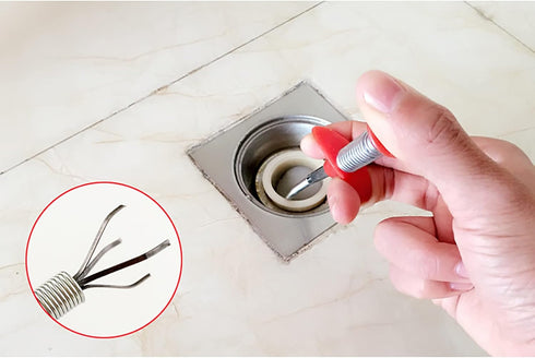79 Inch Grabberable Pick-Up Tool 4 Claws-Spring Pipeline Dredge Hook Cleaner Retractable Sink Drain Clog Remover for Tube Drain Cleaning...