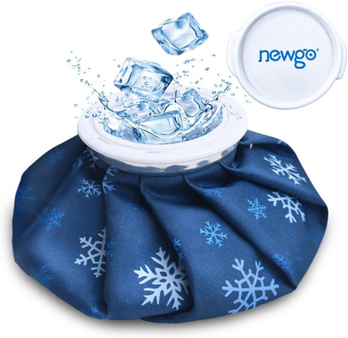 NEWGO Ice Pack Small Ice Bag for Injury Reusable, Fillable Ice Bag with Wide Mouth, Hot Water Bag for Pain Relief, Swelling, Bruises, Sprains, Spo...