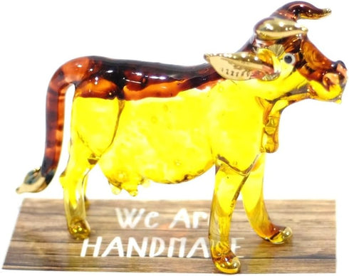 Handmade Cow Art Glass Blown Pet/Wild Animal Figurine...