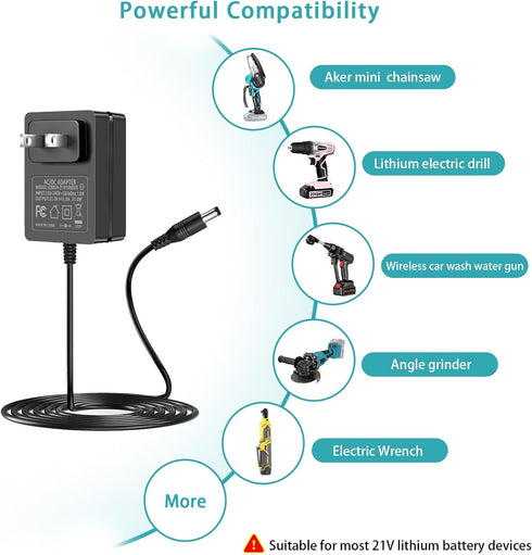 21V 1A Mini Chainsaw Battery Charger, Power Tools Lithium Battery Charger, Replacement for Mini Chain Saw Power Charger....