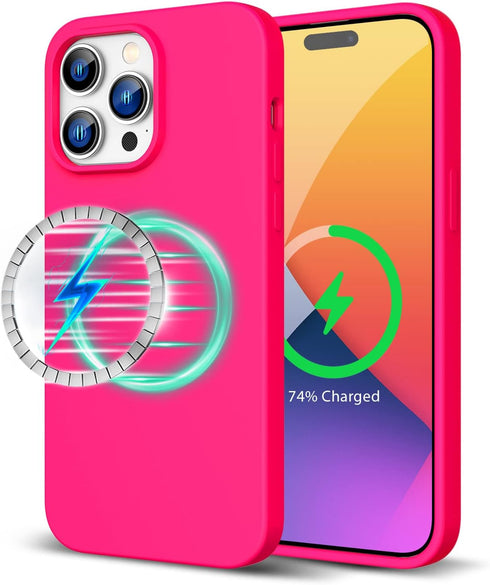 ZUSLAB Magnetic Silicone Case Compatible with Apple iPhone 14 Pro 6.1'' 2022, Compatible with All MagSafe Accessories & Charging, Liquid Silicone ...