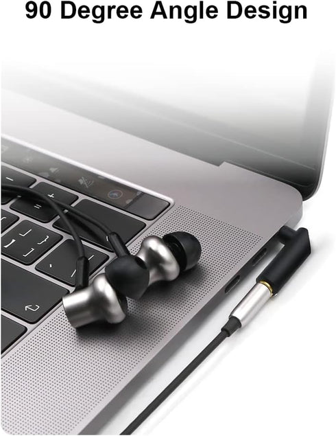 3.5mm Angle Male to Female Audio Adapter, 90 Degree Right Angle Gold-Plated TRS Stereo Jack Plug AUX Connector Compatible with Headset, Tablets, M...