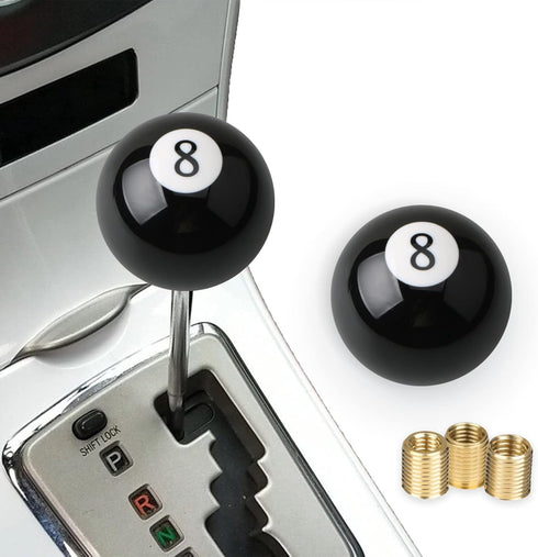 ASUBHA Shift Knob Manual Gear, Black 8 Round Ball Gear Shift Knobs, 4 5 6 Speed Automatic Manual Shifter Knob with 3 Adapters, Universal Fits Manu...