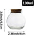 Clear Glass Bottle With Cork Stopper Assorted Shapes Bud Vases Jars Message Wish Bottle 1 Piece (Round Ball)...
