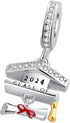 Graduation 2024 Gift Charm Bachelor's Hat Scroll Bead for Pandora Bracelet Necklace...