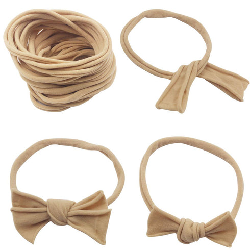 Qearl 60 Pack Soft Stretchy DIY Nylon Headbands Hair Bands Bows DIY Accessory for Newborn Baby Girls with Box...