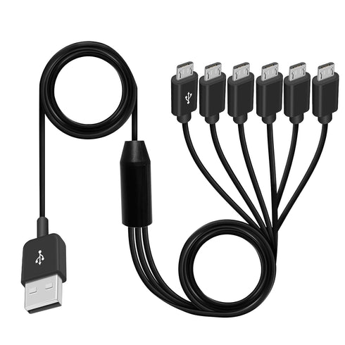 Poyiccot Micro USB Splitter Cable, Multi Micro USB Charging Cable, 6 in 1 Micro USB Charger Cable, USB 2.0 Type A Male to 6 Micro USB Male Y Split...