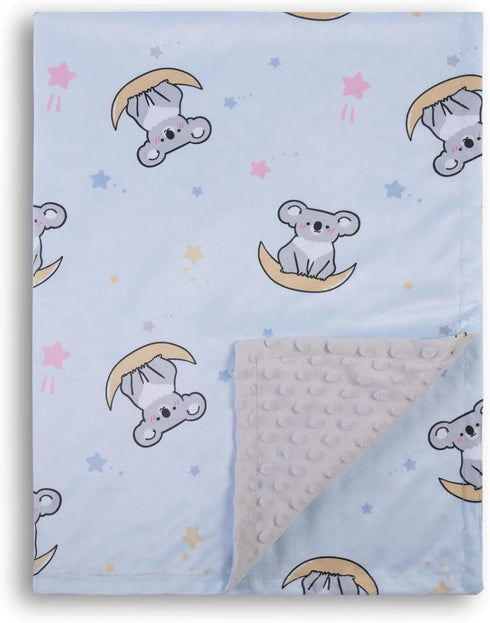 Baby Blanket for Boys Girls Soft Minky with Double Layer Dotted Backing, Cartoon Printed 30 x 40 Inch Toddler Blanket (Cute Koala)...
