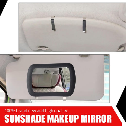 1 PC Car Sun Visor Vanity Mirror, 6.65" x 4.33" Portable Clip-on ABS Flat Glass Mirror Not Block Driving View, Practical Convenient Accessory, Com...