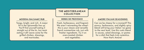 Spicewalla Mediterranean Seasoning 3 Pack | Modena Balsamic Rub, Herbs de Provence, Amore Italian Seasoning | Mediterranean Spice Gift Set...