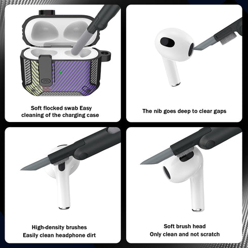 for Airpods 3rd Generation Case, Airpods 3rd Generation Case Compatible with Apple Airpods 3rd Generation 2021, LED Front Light Visible (Cleaning ...