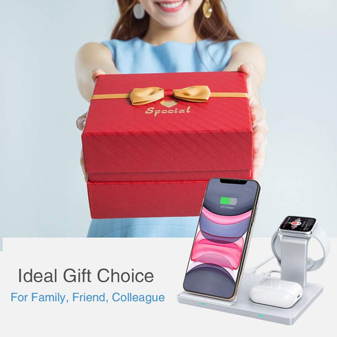 Wireless Charger Station, COSOOS 3 in 1 Charging Stand Compatible with iWatch Series 6/5/4/3/2/1, AirPods Pro/2 and iPhone 13/13 Pro/13 Pro Max/12...