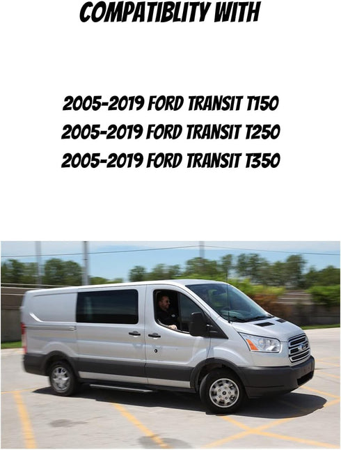 Driver Left Side Mirror Glass Replacement Compatible with 2015 2016 2017 2018 2019 Ford Transit T150, T250, T350 Heated Mirror Glass Replace CK4Z1...