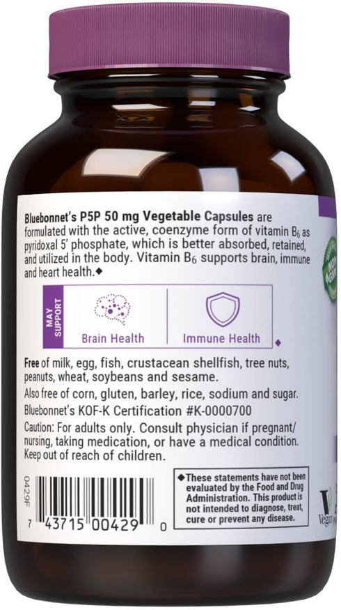 Bluebonnet Nutrition - CellularActive P-5-P 50mg - 90 Vegetarian Capsules...