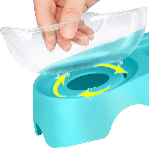 MILIFUN Cat Bowls, Cat Food Bowls Elevated Tilted, Anti Vomiting Kitty Bowls for Puppy and Bunny, Orthopedic Cat Bowls for Indoor Cats.(Blue)...
