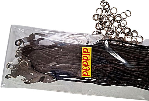10 pcs Thick 1.5 MM. Black Umbrella Cord Rope Handmade craft Adjustable Necklaces With metal Loop Amulet Boho Fashion Accessory For Unisex, Gift S...
