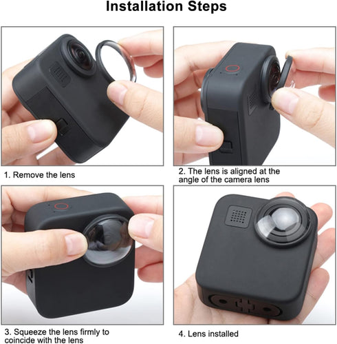 ?2 Pcs? FitStill Lens Cover for Go Pro MAX Action Camera Lens Protector Kit, Sticky Lens Guards Protection for Camera, Go Pro MAX Waterproof Trans...