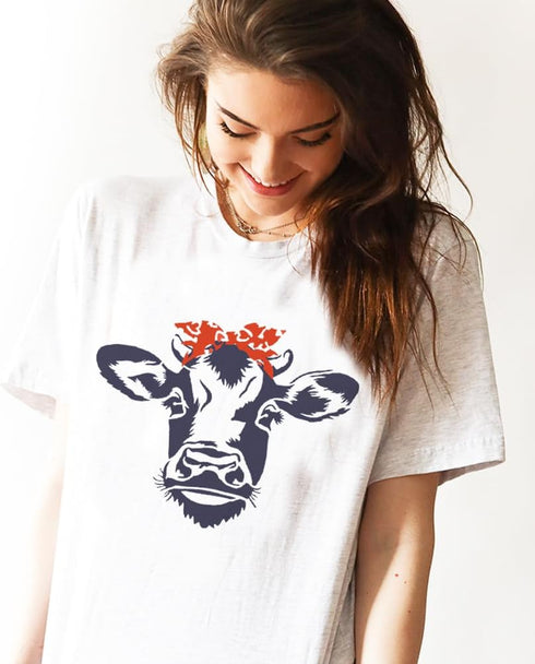 FINGERINSPIRE Cow Painting Stencil 11.8x11.8 inch Reusable Cow Head Pattern Drawing Template Plastic PET Bow Knot Stencil for Painting Square Farm...