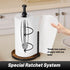 VEHHE Paper Towel Holder Countertop, One-Handed Tearing Wood Paper Towel Holder Farmhouse with Ratchet System and Suction Cups, Stainless Steel Pa...