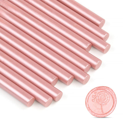 Wax Seal Sticks, Wasole 12 PCS Rose Gold Glue Gun Sealing Wax Sticks Beads Rode for Wax Seal Stamp, Great for Wedding Invitations, Cards Envelopes...